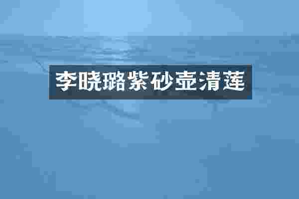 李晓璐紫砂壶清莲