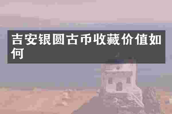 吉安银圆古币收藏价值如何