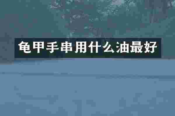 龟甲手串用什么油最好