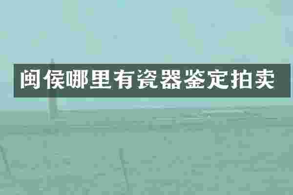 闽侯哪里有瓷器鉴定拍卖