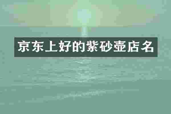 京东上好的紫砂壶店名