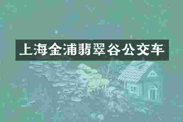 上海金浦翡翠谷公交车