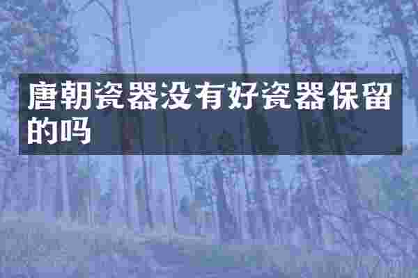 唐朝瓷器没有好瓷器保留的吗