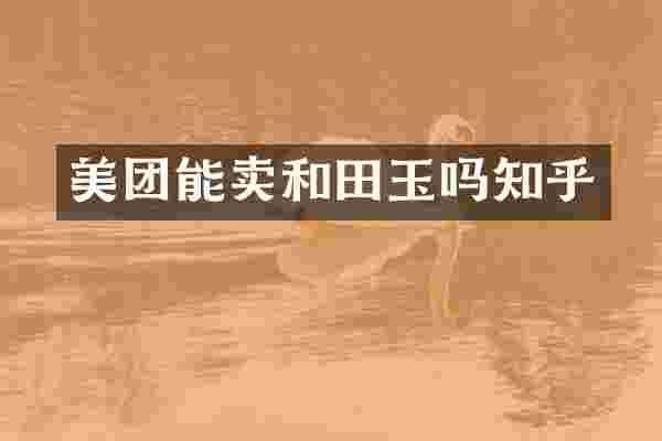 美团能卖和田玉吗知乎