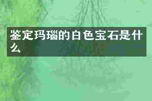 鉴定玛瑙的白色宝石是什么