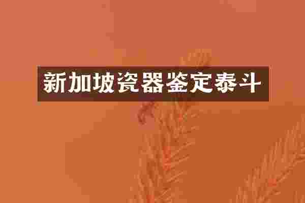 新加坡瓷器鉴定泰斗