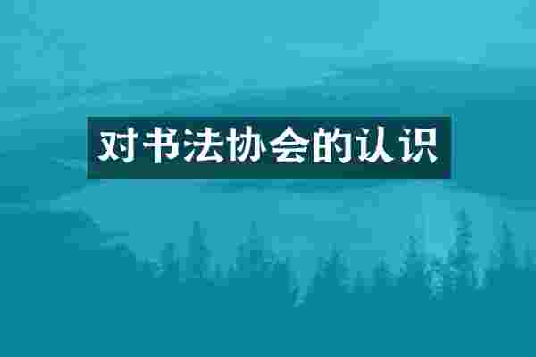 对书法协会的认识