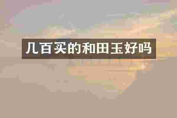 几百买的和田玉好吗