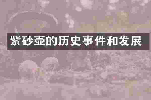 紫砂壶的历史事件和发展