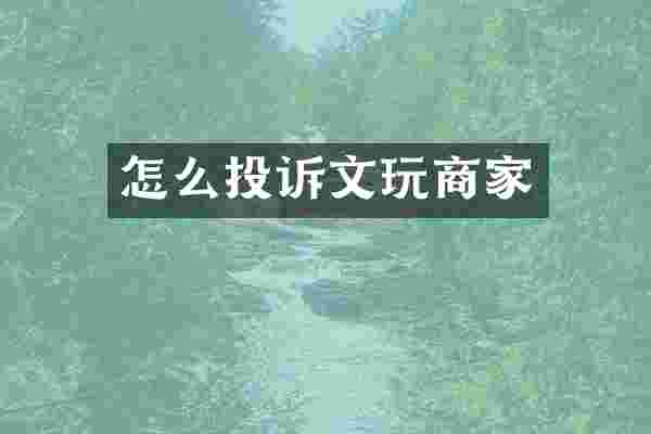 怎么投诉文玩商家