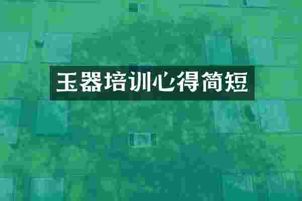 玉器培训心得简短