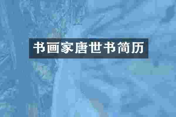 书画家唐世书简历
