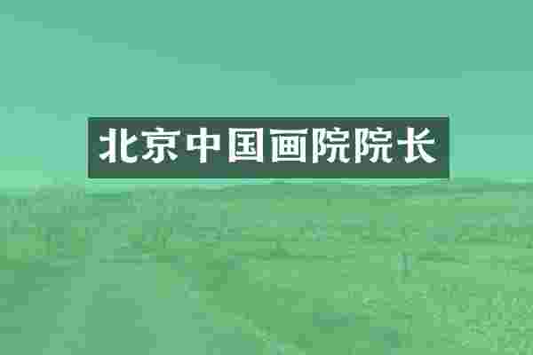 北京中国画院院长