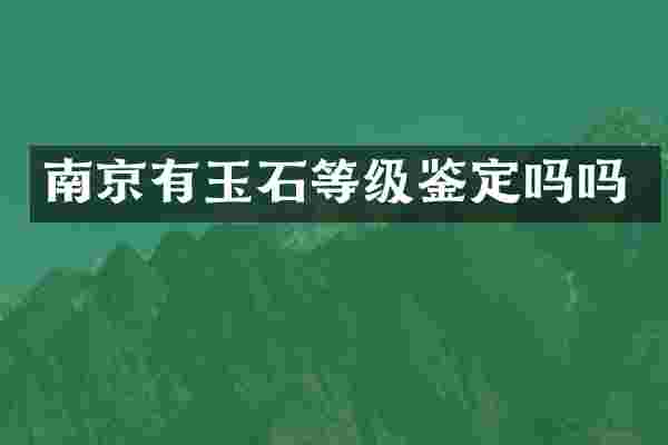 南京有玉石等级鉴定吗吗
