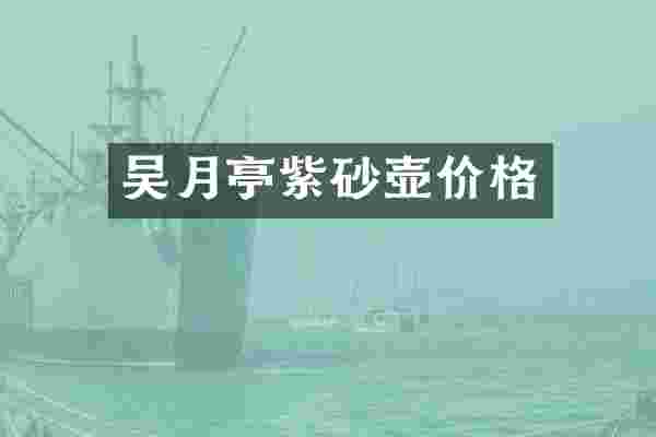 吴月亭紫砂壶价格