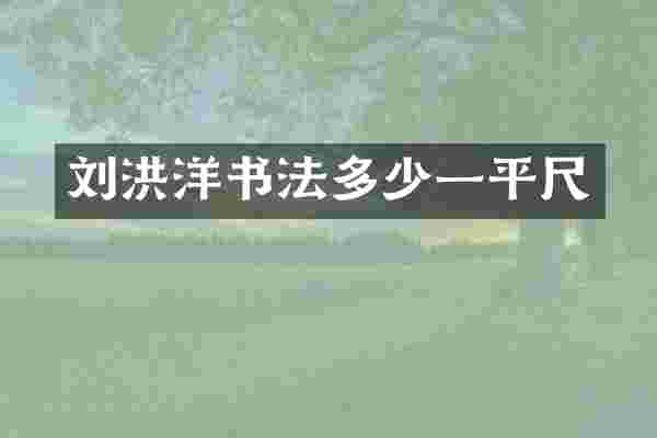 刘洪洋书法多少一平尺