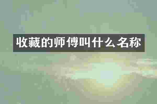 收藏的师傅叫什么名称