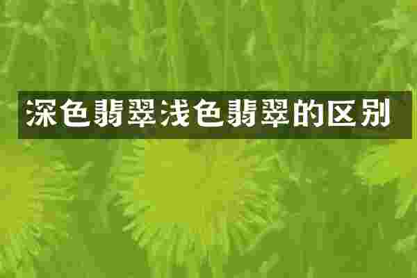 深色翡翠浅色翡翠的区别