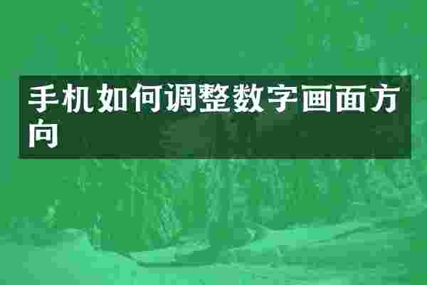 手机如何调整数字画面方向