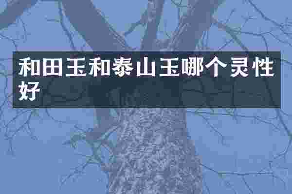 和田玉和泰山玉哪个灵性好