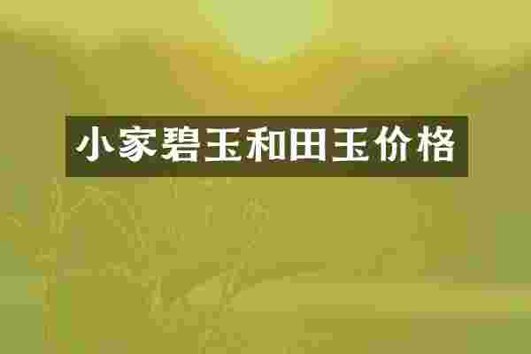 小家碧玉和田玉价格