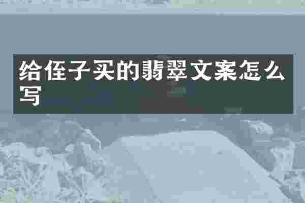 给侄子买的翡翠文案怎么写