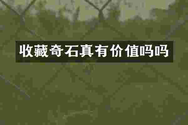 收藏奇石真有价值吗吗