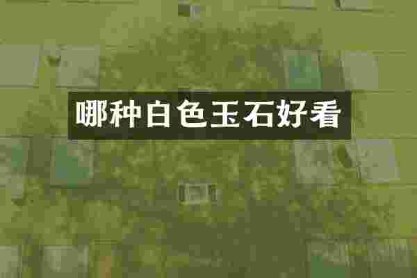 哪种白色玉石好看