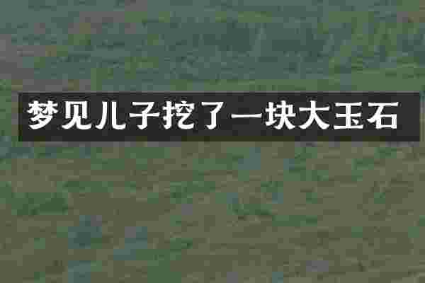 梦见儿子挖了一块大玉石