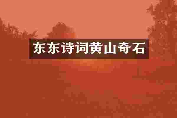 东东诗词黄山奇石
