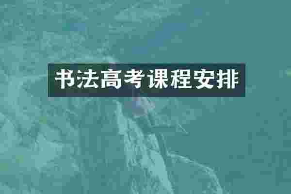 书法高考课程安排
