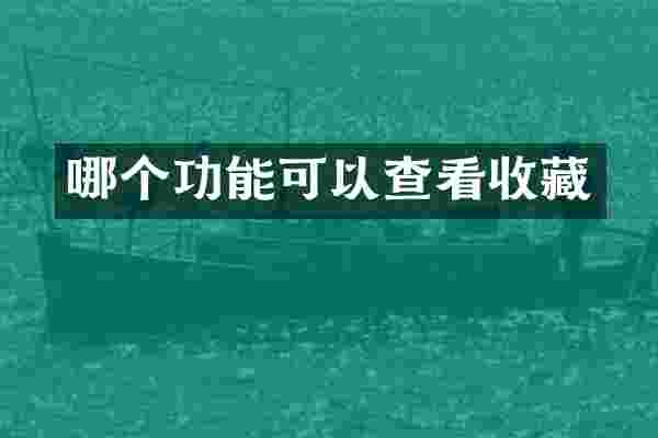 哪个功能可以查看收藏