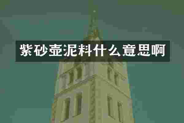 紫砂壶泥料什么意思啊