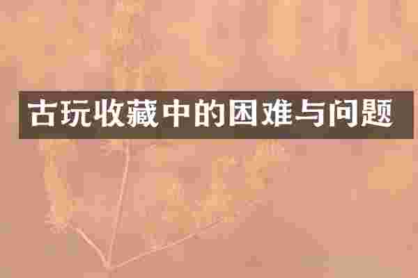 古玩收藏中的困难与问题