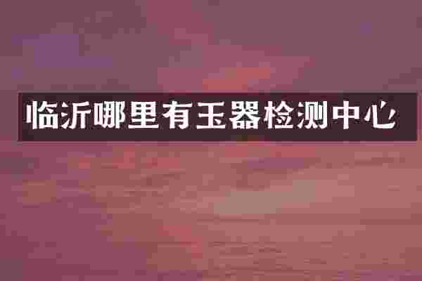 临沂哪里有玉器检测中心