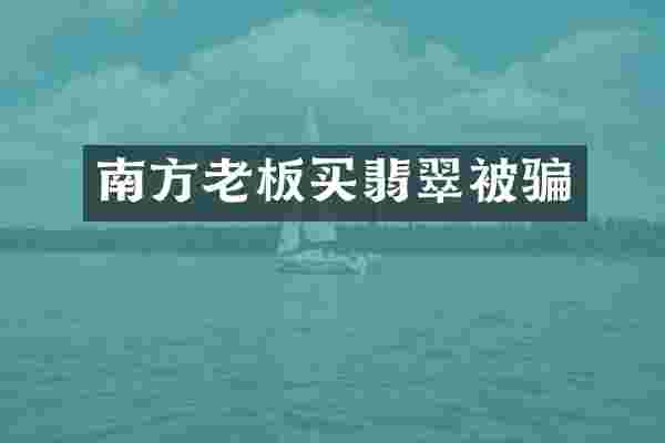 南方老板买翡翠被骗