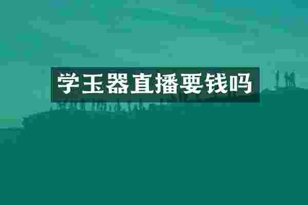 学玉器直播要钱吗