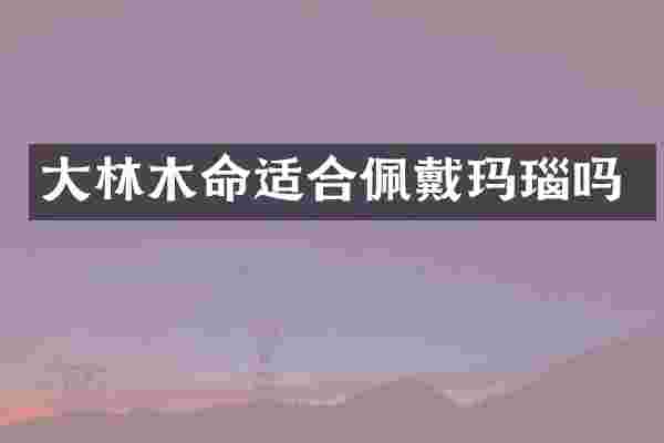 大林木命适合佩戴玛瑙吗