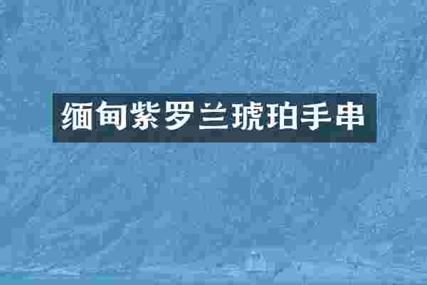 缅甸紫罗兰琥珀手串