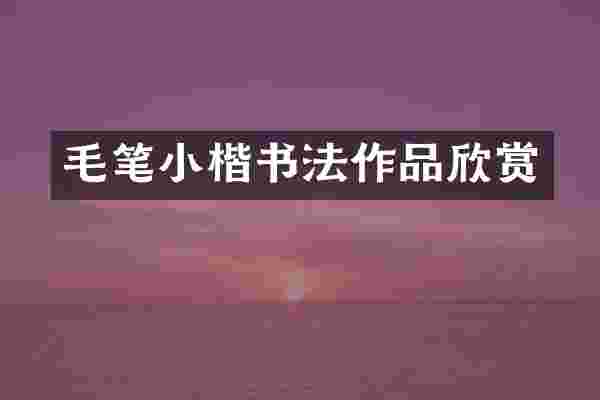 毛笔小楷书法作品欣赏