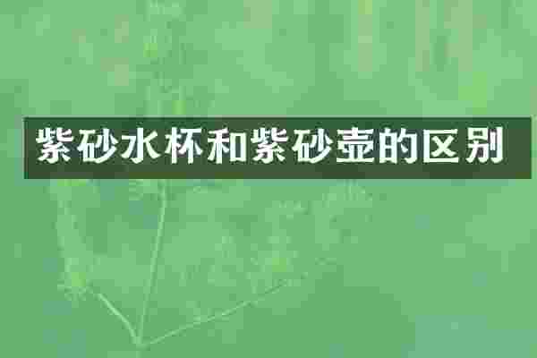 紫砂水杯和紫砂壶的区别
