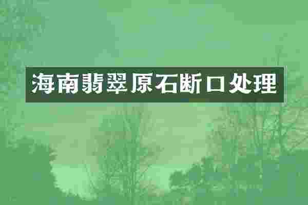 海南翡翠原石断口处理