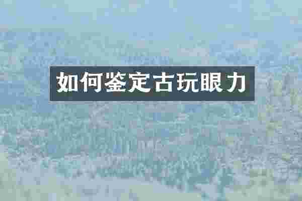 如何鉴定古玩眼力