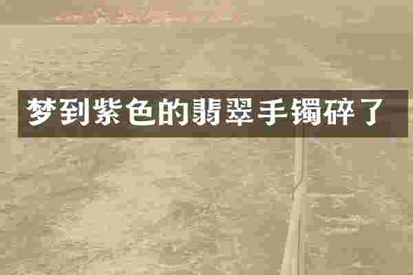 梦到紫色的翡翠手镯碎了