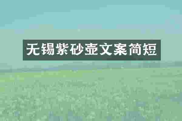无锡紫砂壶文案简短