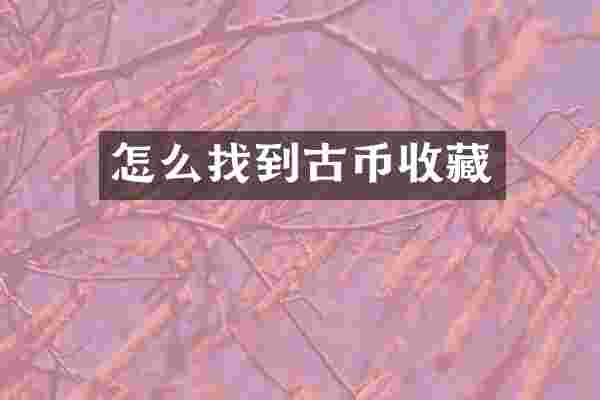怎么找到古币收藏