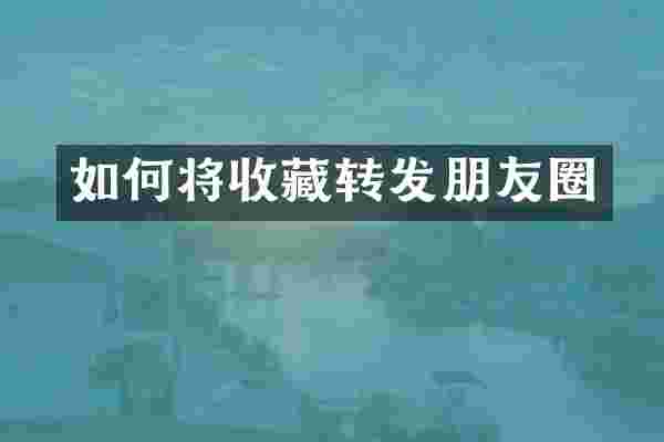如何将收藏转发朋友圈