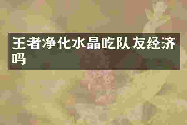 王者净化水晶吃队友经济吗