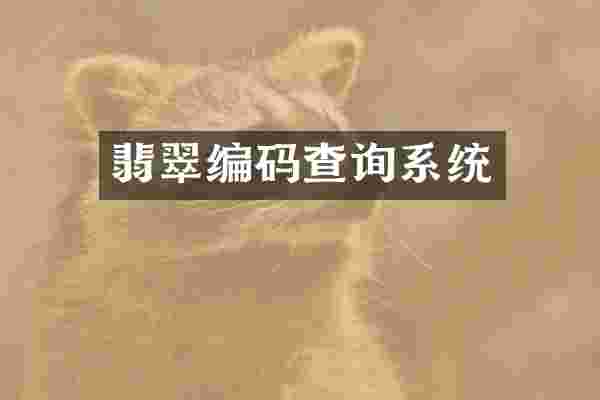 翡翠编码查询系统