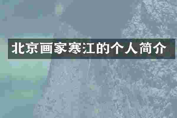 北京画家寒江的个人简介